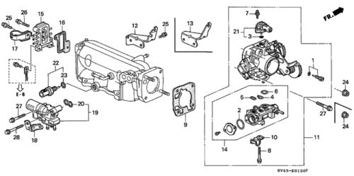 Genuine honda throttle body 16400-p0j-l51