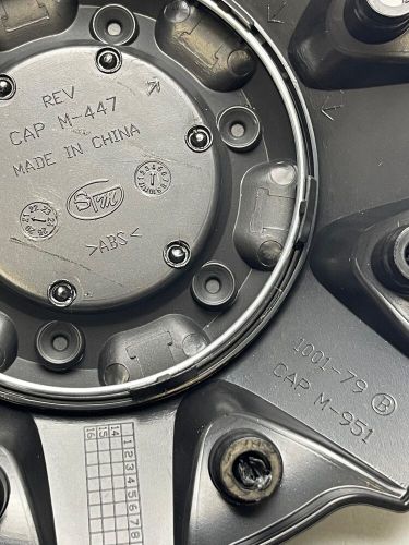*USED Fuel Gloss Black/Black Rivets Wheel Center Cap NO SCREWS 1001-79GBR, US $19.99, image 3