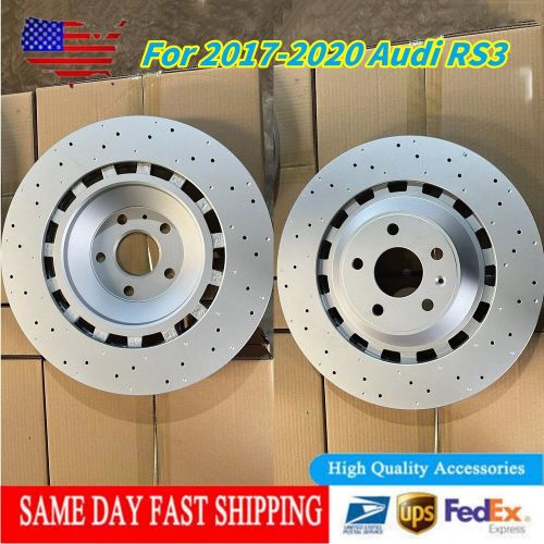 Pair Front Drilled 370mm Disc Brake Rotors For 2017 2018 2019 2020 Audi RS3, US $739.99, image 8