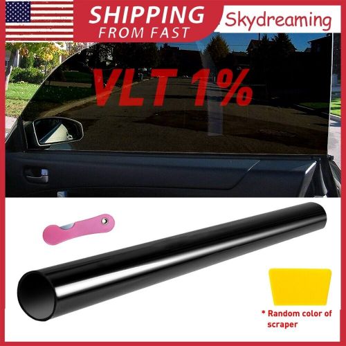Uncut Roll Window Tint 1% 20" Inch x Super 10Feet Dark Black Film Car Home Glass, US $13.99, image 7