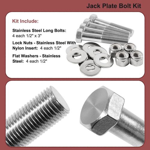 Jack Plate Bolt Kit BK-1-DP for Mounting Outboard to Jack Plate Stainless 4pcs, US $37.91, image 5