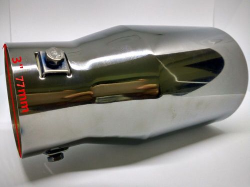 Stainless Steel Exhaust Tip 3" Inlet 4" Outlet 7.5" Long Black, US $33.99, image 7