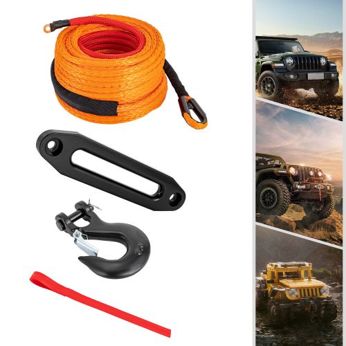 3/8" 100 FT Synthetic Winch Rope Winch Line Cable Rope with Winch Hook, US $66.24, image 15