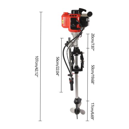 2 Stroke 2.3HP Outboard Boat Motor Engine Long Shaft Motor, Air Cooling System, US $138.69, image 2