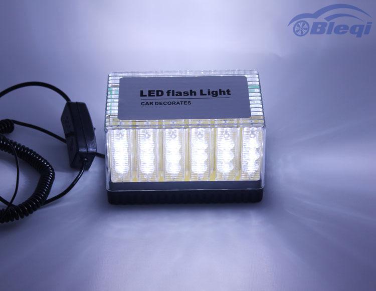 48 led white light waterproof magnets auto car strobe emergency flash lights 12v