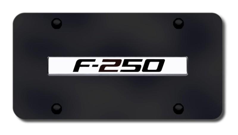 Ford f250 name chrome on black license plate made in usa genuine