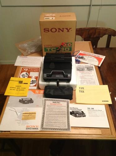 Vintage sony car stereo cassette player,auto-reverse tc-30 nos, japan 1972