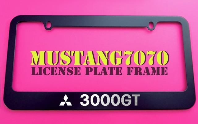 1 brand new mitsubishi 3000gt black metal license plate frame + screw caps