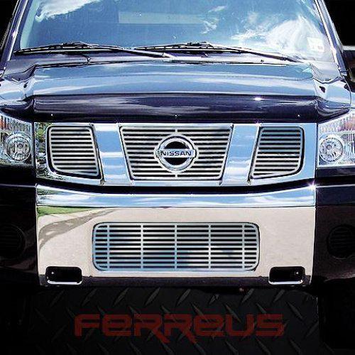 Nissan armada 04-07 horizontal billet polished stainless truck grill add-on