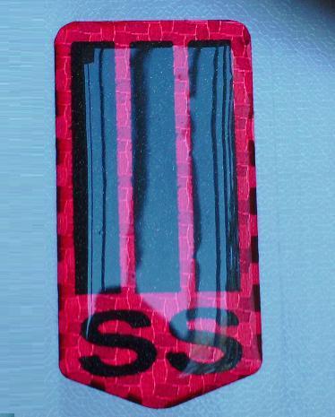 93-02 camaro ss black & red carbon fiber, self adhesive nose emblem front bumper