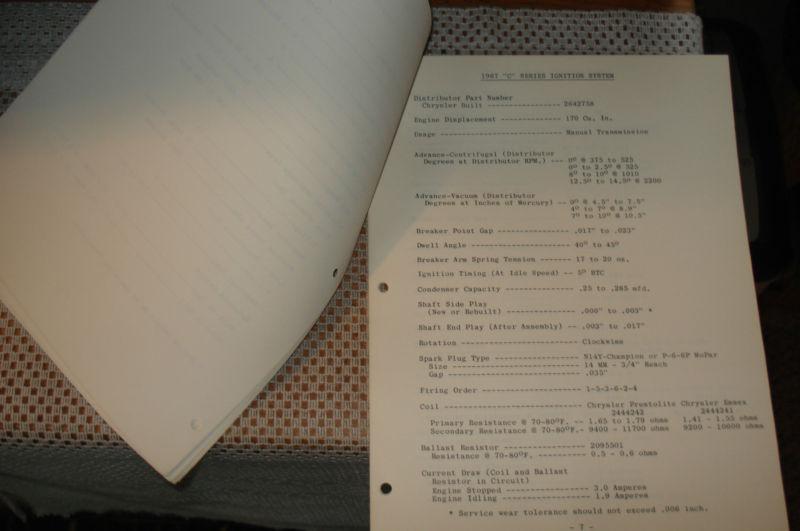 1967 PLYMOUTH DODGE ELECTRICAL SPECS SHOP MANUAL ORIGINAL SERVICE TRAINING BOOK, US $14.99, image 2