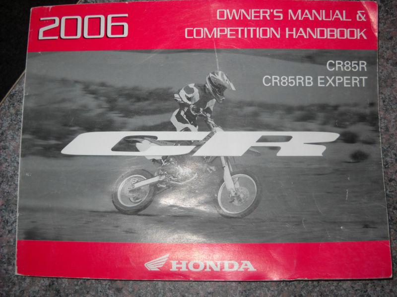 Honda cr85r-cr85rb owners manual and competition handbook
