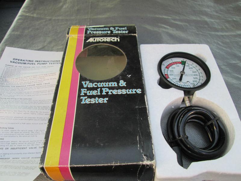 Nos vintage autotech engine vacuum and fuel pump tester-complete fittings inside