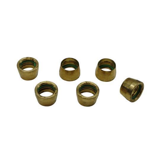 New brass replacement an10 a/c sleeves, set of 6