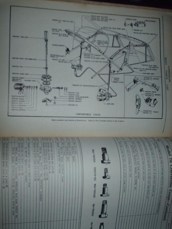 Sell 1941 LINCOLN BODY PARTS CATALOG / ORIGINAL PARTS BOOK!! in Benton