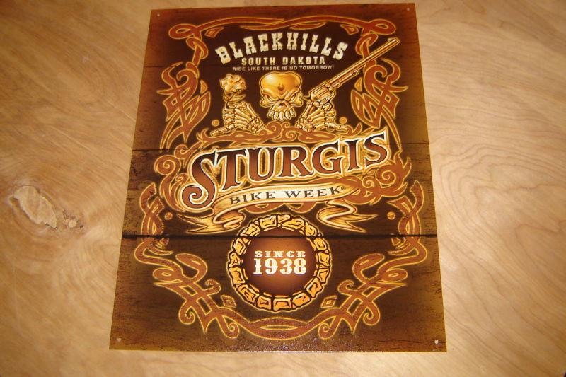 Sturgis metal sign motorcycle rally bike week hd harley davidson indian 
