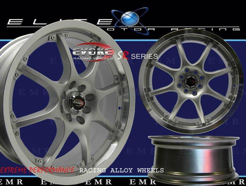18" evoke c8 wheels/rims 4 lugs silver 4x100/108