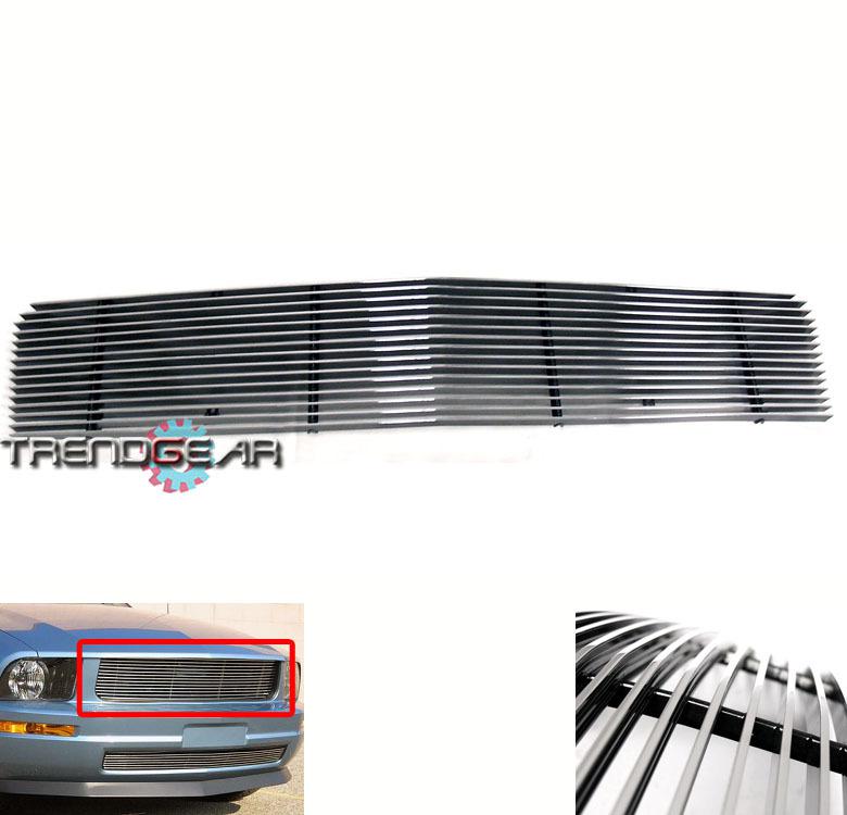 05-09 ford mustang v6 front upper billet grille grill 06 07 08 coupe convertible
