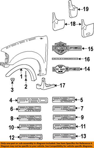 Ford oem 5l3z16720da fender-emblem badge nameplate