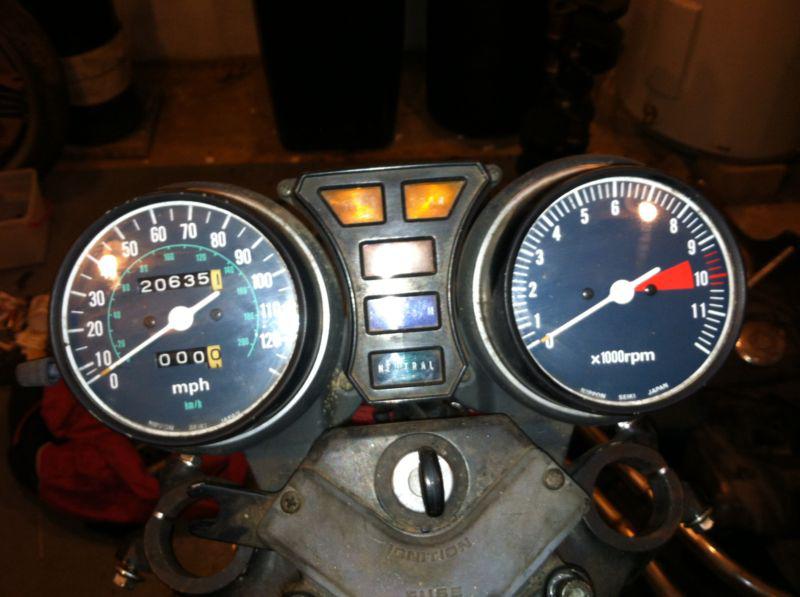 1982 honda cb750 cb750c custom gauge cluster speedo speedometer tach tachometer