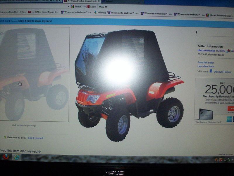 Brand new atv complete bad weather exposure cab.
