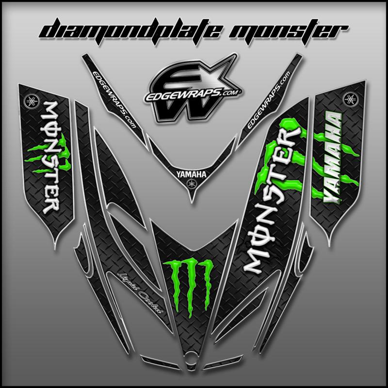 New  yamaha, viper, 700, 600,  snowmobile graphics kit - diamond plate mnstr
