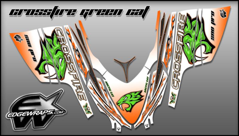 New arctic cat, m series, crossfire snowmobile graphics - crossfire green cat
