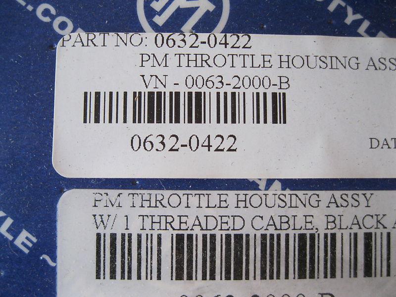 PERFORMANCE MACHINE SINGLE-CABLE THREADED BLACK THROTTLE HOUSING 0632-0422, US $79.95, image 2