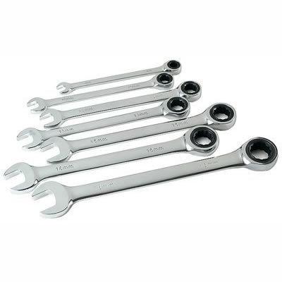 Ratcheting combination wrench set sae vanadium steel chrome 72-tooth 5 degree