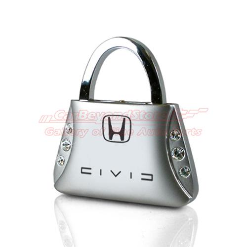 Honda civic reverse c clear crystals purse key chain, keychain, key ring + gift
