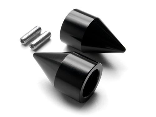 Black spike bar ends hand grip end caps for 2003-2012 kawasaki ninja zx6rr