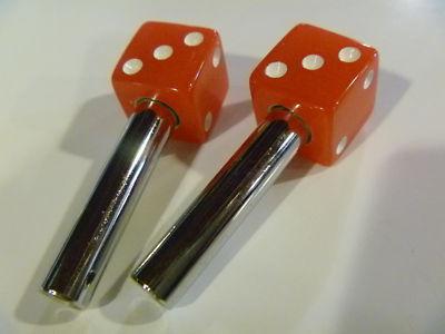 RED DICE DOOR LOCKS SET OF 2 CHROME HOT RAT ROD FORD VTG STYLE LOWRIDER CUSTOM, US $9.99, image 3