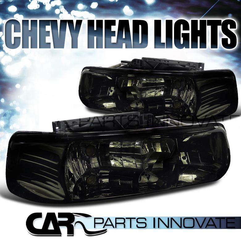 99-02 silverado/ 00-06 suburban tahoe smoked lens headlights lamps