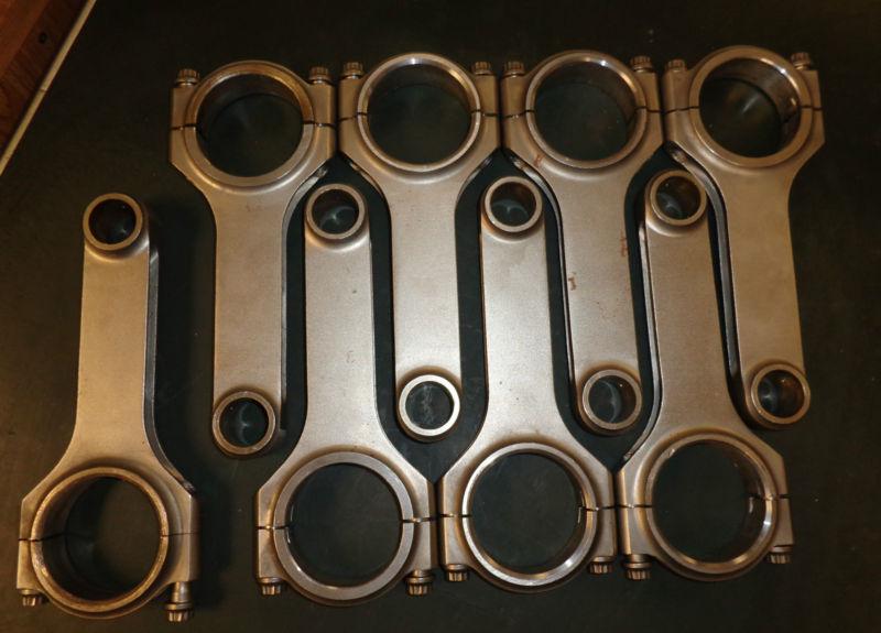 Set of 8 big block chevy ohio crankshaft 6.385 long h beam rods 