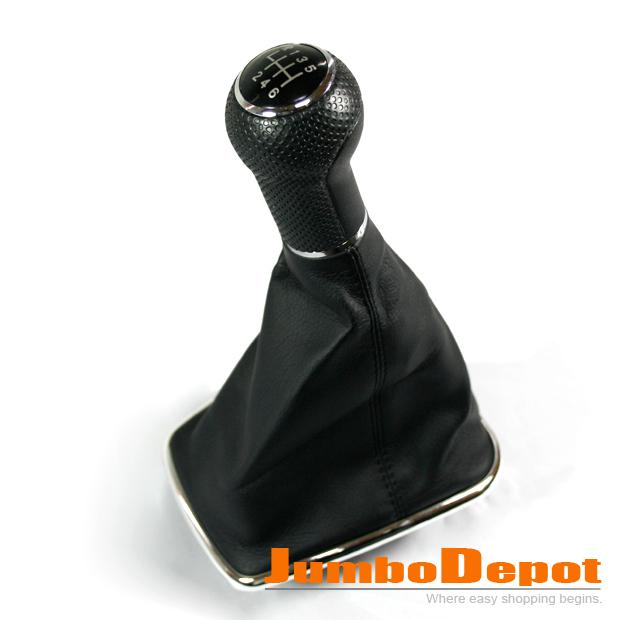 Fits jetta 6 speed brand new chrome black gear shift knob gaitor boot hot 1 pcs 