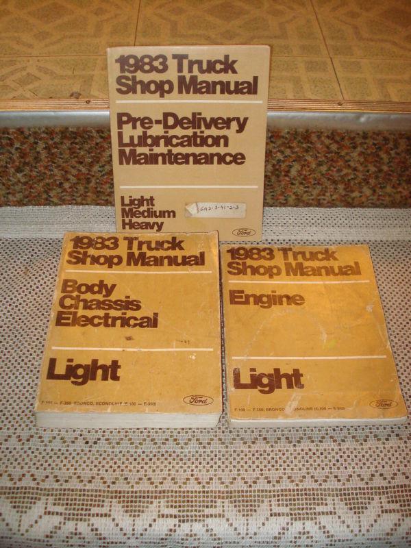 1983 ford truck shop manual set original service books
