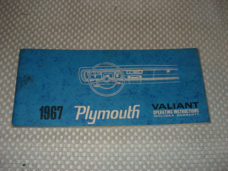 1967 plymouth valiant owners manual glove box original 