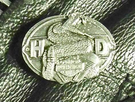 Rattle snake hd harley davidson motorcycle leather biker vest jacket pin 1049