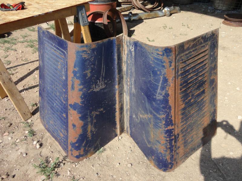 1920's dark blue pontiac hood,mostly very good,needs handles and latch catches
