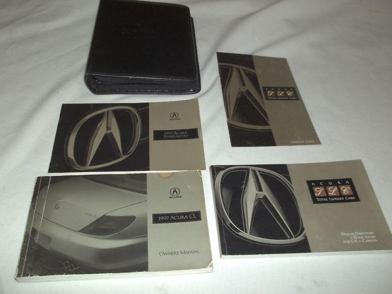 1997 acura cl owner's manual 5/pc.set & black acura sporty zippered factory case