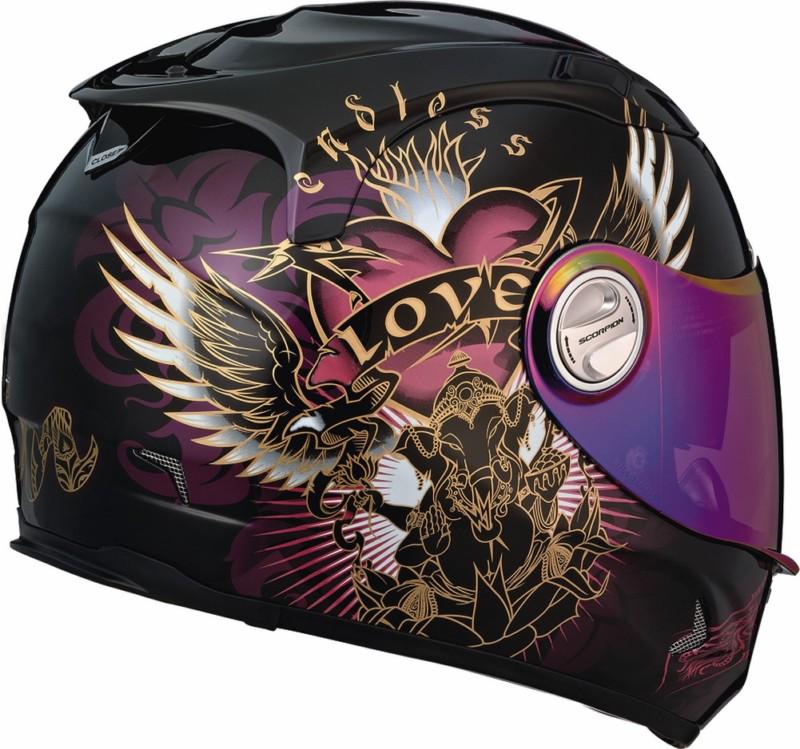 Scorpion exo-1100 preciosa womens street helmet - black/pink - md