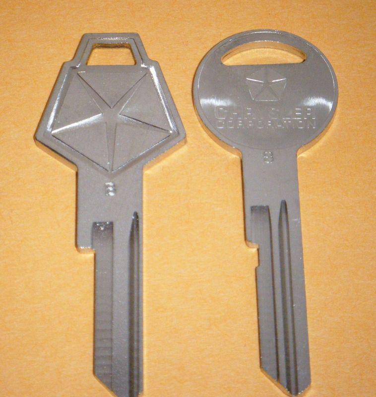 Dodge classic charger 2  key blanks 1971 1972 1973 1974 1975 oem mopar keys 