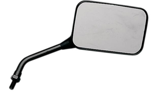 Emgo gp deluxe mirror rectangular right 10mm short stem black universal