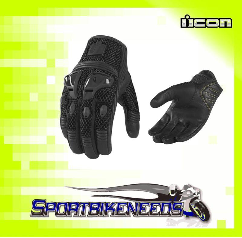Icon justice mesh glove stealth black size x-large xl
