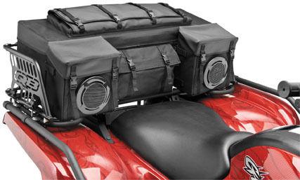 Quadboss zipperless oversized bag pack w/cover black atv utv atc honda polaris 