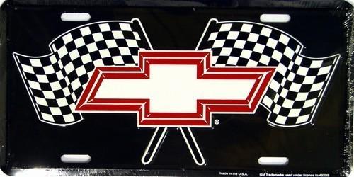 Chevy chevrolet racing flags license plate