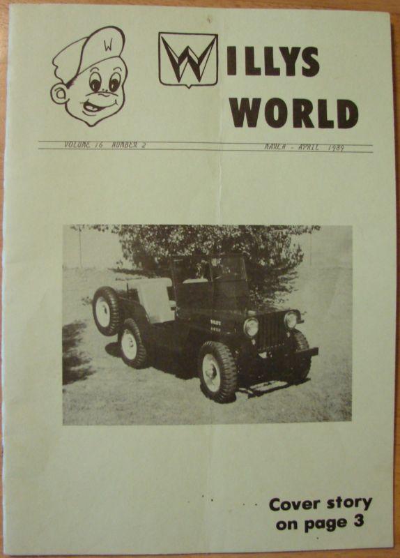 Willys world 1989 newsletter vol. 16 number 2  jeep