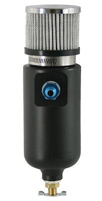 Moroso 85406 breather tank black plastic -6 an