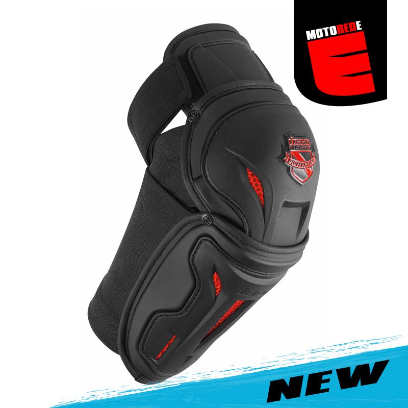 Icon stryker elbow protectors mx atv field armor black red small - medium s - m