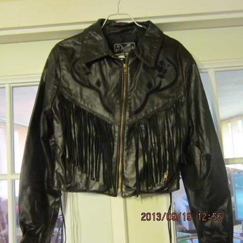 Ladies fringe motorcycle jacket